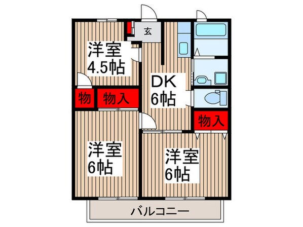 サンシティハウスBの物件間取画像